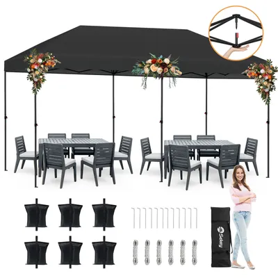 Zdjęcie produktu dla Sekey składana altana 3 x 6 m namioty imprezowe namiot ogrodowy wodoodporny, ochrona UV 50+ na kemping / ogród / wesele, czarny