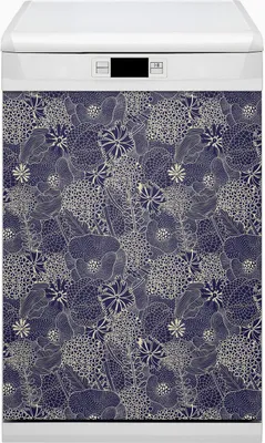Produktbild von Küche Magnet für Spülmaschine  Abwaschbar 45x80 cm Geschirrspüle  - Blaues Muster