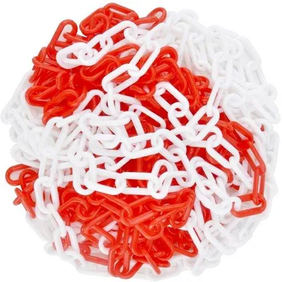 Imagen del producto de Cadena de seguridad de 10 metros, 6 mm de grosor, de plástico bicolor