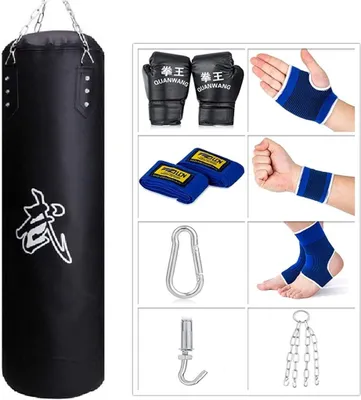 Produktbild von Ungefüllter Boxsack mit Handschuhen und Aufhängeset
