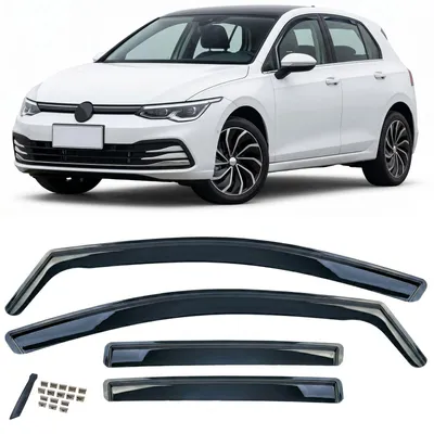 Für VW Golf 8 VIII 2019-2024 Windabweiser Regenabweiser Windschutz Schwarz in der Farbe Schwarz von Carparts-Online GmbH