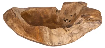 Produktbild von Fruchtschale aus massivem Teakholz 50cm - Dekorative Schale