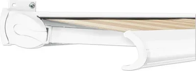 Produktbild von SOLUNA Kassettenmarkise Exclusiv 4,5x2,5 Stoff Dessin S2238 Gestell RAL 9010 verkehrsweiß Antrieb links inkl. Motor und