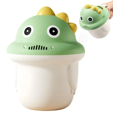 Image de Bouteille de rinçage pour bébés - Motif dinosaure - Aide au lavage des cheveux - 1 pièce
