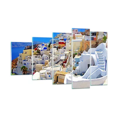 Produktbild von Bilder auf glas - Griechenland insel tourismus santorini - 100x60cm - Glasbilder - Wandbilder - Kunstdruck - Wanddekoration aus Glas - Glas Bilder - Wandbild auf Glas - GEG100x60-2651