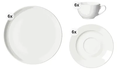 Produktbild von Kaffeeservice 18 tlg. Volos weiss