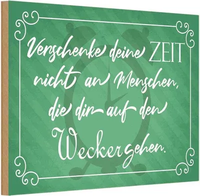 Produktbild von vianmo Holzschild 12x18 cm verschenke deine Zeit nicht Dekoration