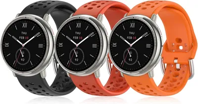 Imagen del producto de Correas de reloj de silicona, juego de 3 unidades, transpirables, de estilo deportivo, repuestos para smartwatches