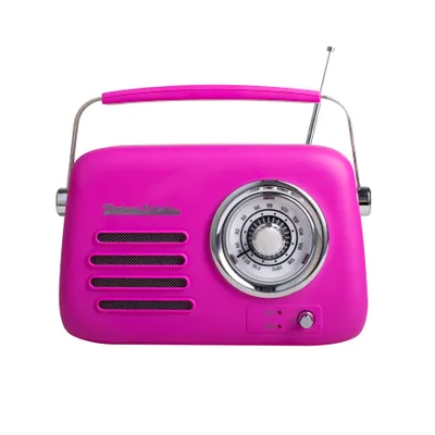 Immagine prodotto di Radio retrò cromata con altoparlante bluetooth Vintage Cuisine - colori estivi - opaco - fucsia