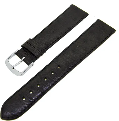 Produktbild von Uhrenarmband Kalbsleder mit Muster Schwarz Ton in Ton 20mm S Donschließe