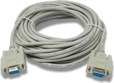 Immagine prodotto di SYSTEM-S D Sub cavo null modem 10 m Adattatore da presa a presa RS232 DB9 a 9 pin in grigio
