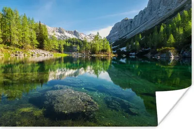 Produktbild von MuchoWow® Poster Wasser - Berge - Felsen 90x60 cm - Schlafzimmer