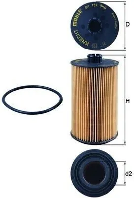 Produktbild von Ölfilter MAHLE OX 157D Filtereinsatz für DEUTZ-FAHR AGROFARM AGROPLUS AGROTRON AGROTRON K