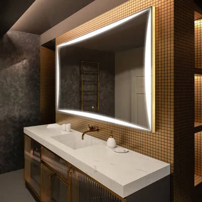 Produktbild von Artforma Badspiegel 110x70 cm - mit LED Beleuchtung - LED Farbe Kaltweiß 7000K - Individuell Nach Maß - Beleuchtet Wandspiegel Lichtspiegel Badezimmerspiegel | Lichtschalter: Touch Schalter |LED077