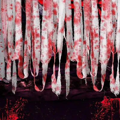 Grusel-Blutstoff 30 m x 8 cm für Halloween-Deko