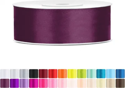 Produktbild von Satinband 25mm Pflaume - 25 Meter Rolle Geschenk- & Schleifenband