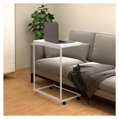 Produktbild von Beistelltisch 55x35x70cm Weiß Holzwerkstoff, Eisen