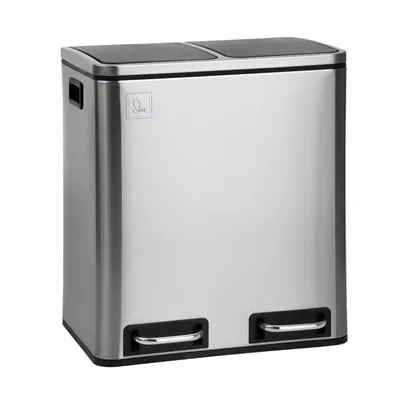 Image de SVITA TM2X15 Poubelle à pédale 30 litres 2x 15L Poubelle tri sélectif Acier inoxydable Argent