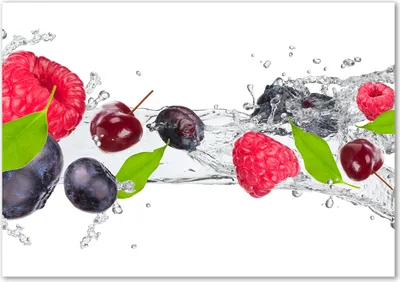 Produktbild von Tulup® Leinwandbild - 100x70 cm - Wandkunst - Drucke auf Leinwand - Leinwanddruck  - Essen & Getränke - Mehrfarbig - Obst Wasser