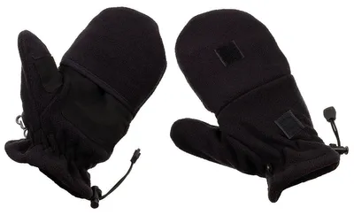 Produktbild von Fleece-Faust-Fingerhandschuhe, schwarz, mit Ausziehschlaufen XL