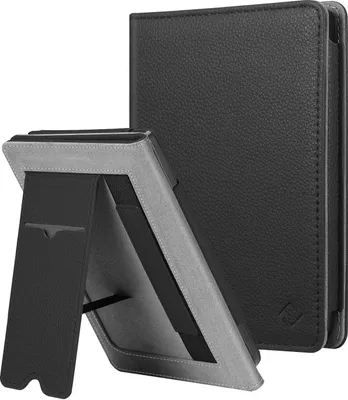 Produktbild von Fintie Hülle kompatibel für Tolino Shine 3 2018 / Kobo Clara HD/Kobo Nia - Kickstand Schutzhülle mit Kartenfach Handschlaufe und Auto Sleep/Wake Funktion, Schwarz