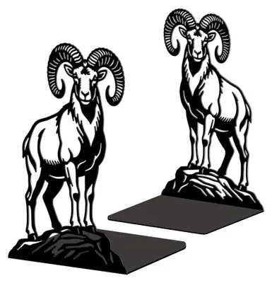 Buchstützen aus Metall, Ziegenmotiv, 13,5x10,9x20 cm, 1 Paar