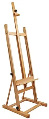 Produktbild von Staffelei für Künstler – Holzatelier – Für Malarbeiten – Klappbar und verstellbar – Bis 125 cm – Holzfarbe