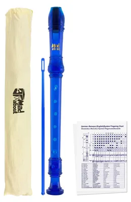Sopranblockflöte mit Tasche - Blau