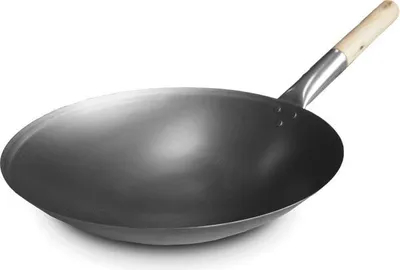 Immagine prodotto di Shine Farm | Wok in acciaio - 38 cm - Fondo rotondo - Resistente alle alte temperature - Cucina asiatica
