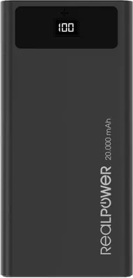 Produktbild von RealPower Powerbank PB-20k PD schwarz 20.000mAh