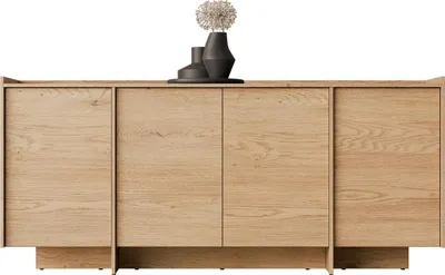 Produktbild von MIRJAN24 Türkommode Japandi K4D, Stilvoll Wohnzimmer, Kommode mit vier Drehtüren (Farbe: Eiche Cremona)