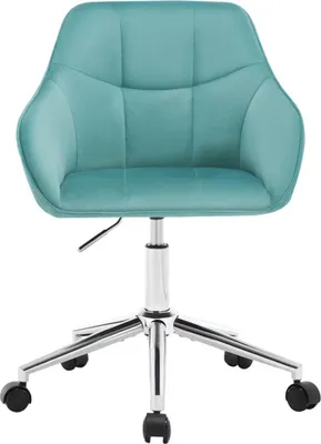 Produktbild von Set aus 2 Drehbare Samt-Bürostühle – Höhenverstellbar – Mit Armlehnen – Mintgrün – Für Wohnzimmer, Büro oder Schminktisch