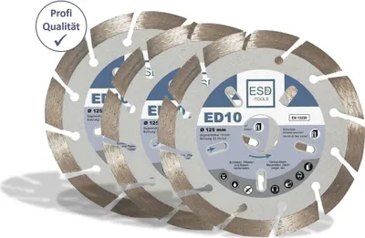 Produktbild von 3x Profi Diamanttrennscheibe 125  mm Bordstein Pflaster Stein  - Diamant Trennscheibe 125 mm