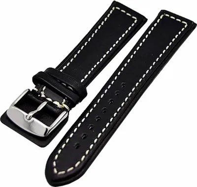 Produktbild von Uhrenarmband schwarz mit weisser Naht 22mm Panzer NEU