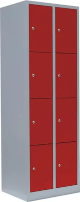 Produktbild von Schließfachschrank Wertfachschrank Fächerschrank Spind 8 Fächer grau/rot 520424