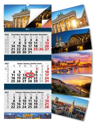 Produktbild von Timr 3-Monatskalender 2027 Spiralbindung I Motiv Deutschland I tr455