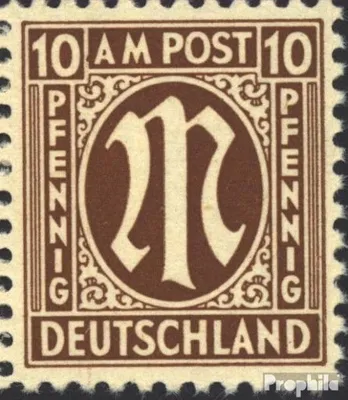 Produktbild von Briefmarken Bizone (Alliierte Besetzung) 1945 Mi 6II, Rahmenbruch rechts am Wertziffernkasten (Feld 46) postfrisch AM-Post