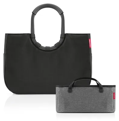 Produktbild von reisenthel loopshopper L Tasche Einkaufstasche frame black OR7040 + Organizer twist silver