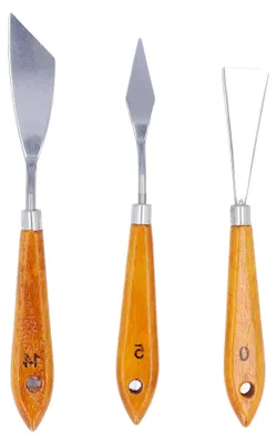 Produktbild von Palettenmesser Spachtel aus Edelstahl, Griff aus Buchenholz für Ölmalerei, Glättungsmischung, Miniaturhandwerk, Birkenfarbe