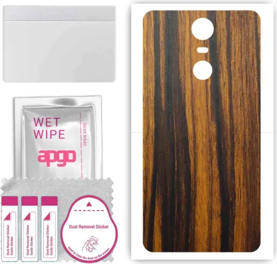 Produktbild von apgo Rückseite Schutzfolie, Skin, kompatibel mit Lenovo K6 Note, Hinten Displayschutzfolie aus Vinylfolie, kratzfest, einfache Montage - Tigerwood