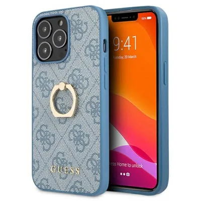 Produktbild von Guess GUHCP13X4GMRBL iPhone 13 Pro Max 6,7" blau/blaues Hardcase 4G mit Ringständer Schutzhülle