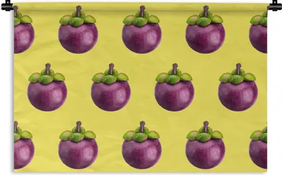 Produktbild von MuchoWow® Wandteppich Wandbehang Obst - Lila - Muster 120x80 cm Tapisserie Dekoration Wandtuch - Wanddekorationen - Wandtücher