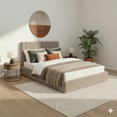 Produktbild von FurMeb24 Polsterbett POSO 1 - 140 x 200 cm - mit Matratze - Stoff Poso 03