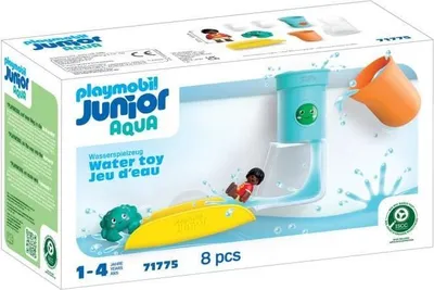 Image de Toboggan avec réservoir d'eau PLAYMOBIL 71775, Junior Aqua & Tinti, 8 pièces, Dès 12 mois