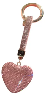 Produktbild von Glitzernde Strass-Schlüsselanhänger in Herzform, funkelnde Kristallherz-Schlüsselanhänger, Taschenanhänger für Damen und Mädchen