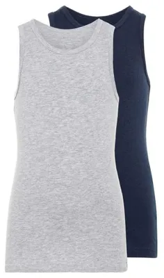 Immagine prodotto di Canotta Name It da ragazzo in confezione da 2 pezzi in cotone organico Grigio Melange-98