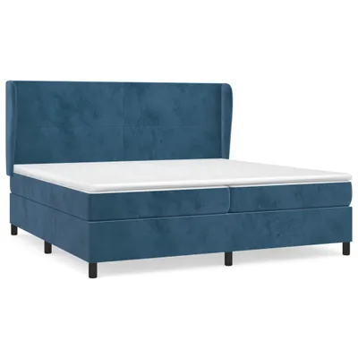 Produktbild von Boxspringbett mit Matratze Dunkelblau 200x200 cm Samt