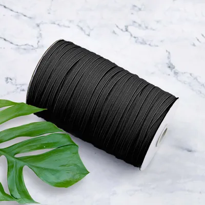 Produktbild von 10m Gummiband, 10mm breit, Schwarz Wäschegummi, Gummilitze, Elastik-Kordel, Kochfest, schmales, flaches, Elastisches elastisches Band