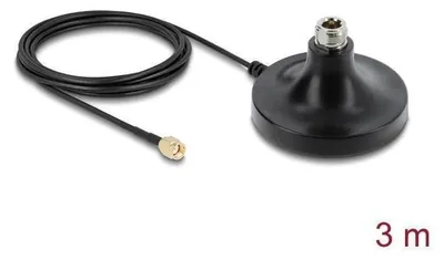 Immagine prodotto di Delock Magnetischer Antennen Standfuß 1 x N Buchse zu 1 RP-SMA Stecker ULA100 outdoor - Kabel - Antenne/TV