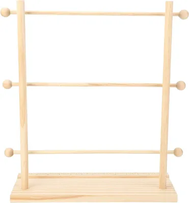 Produktbild von Faltbarer Lintenhalter - Aufbewahrungsgestell - Holz - 3-lagig - Organizer - 34,2 x 11,5 x 40,5 cm - Lagerregal